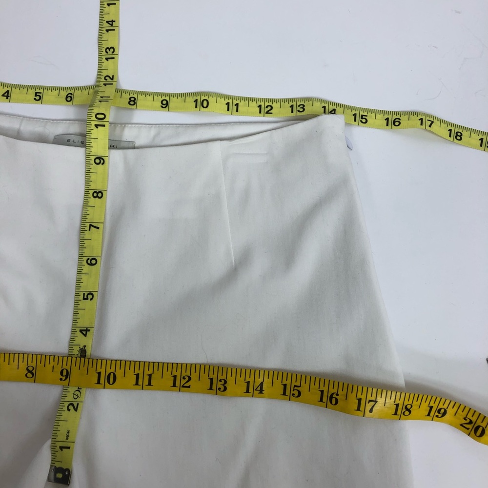Elie Tahari White Cropped Straight Leg Pant 4 - Picture 7 of 8
